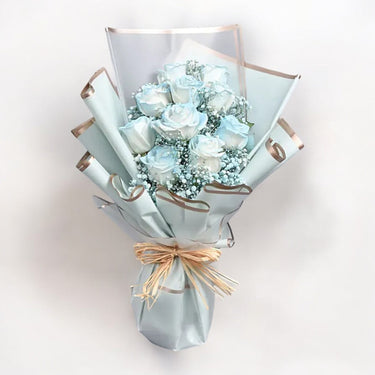 Beauty of Blue and Roses Bouquet